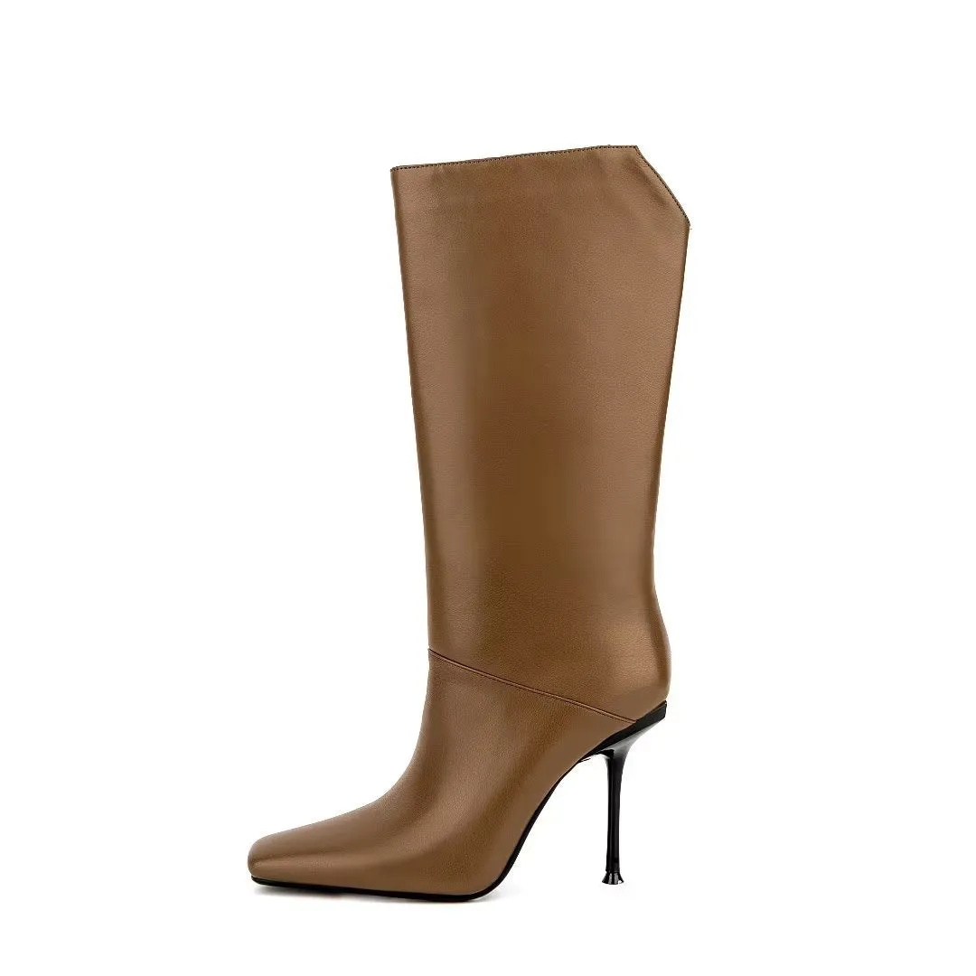 LuxeFrost Winter Chic High Heel Boots