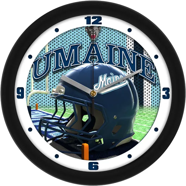 Maine Black Bears Wall Clock - Football Helmet