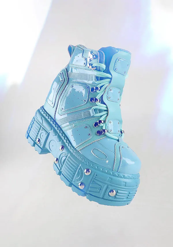 Mangosteen-05 [Blue Patent] | PLATFORM BOOTS*