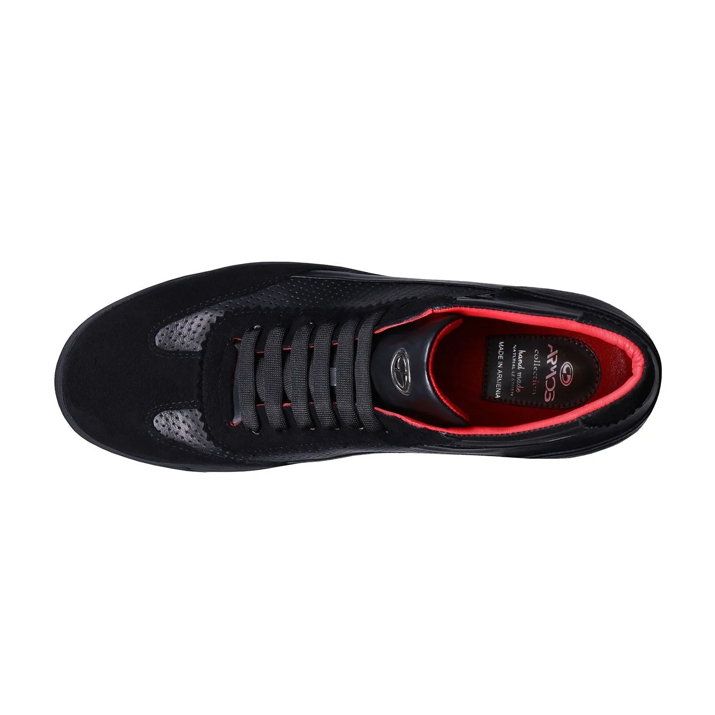 Men's Black Leather High-Top Sneaker