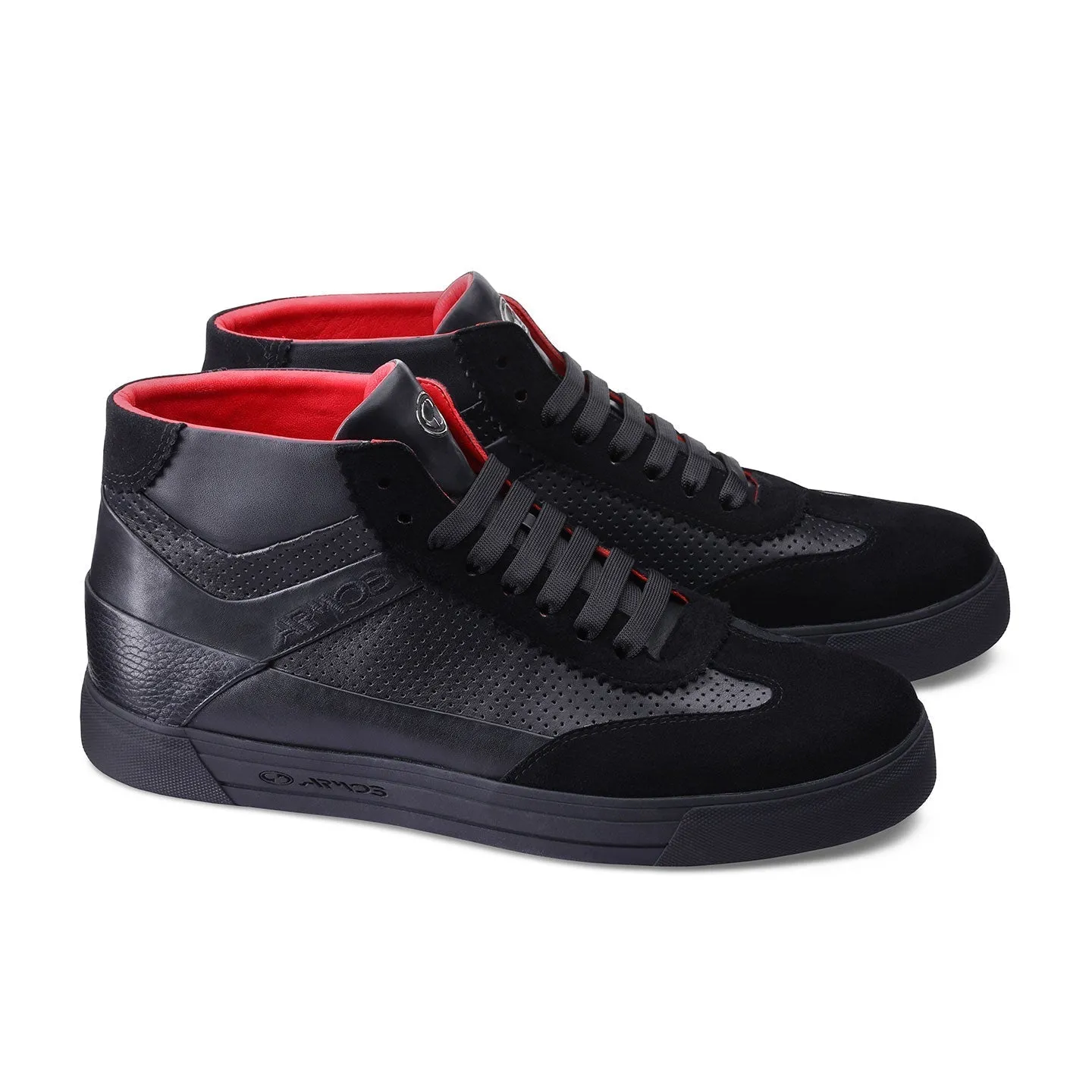 Men's Black Leather High-Top Sneaker