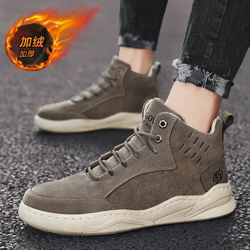 Men's Casual Shoes - High Top Ankle Boots - Warm Sneakers - TSS355