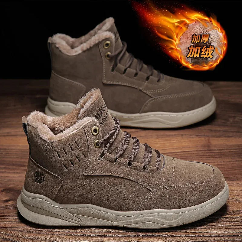 Men's Casual Shoes - High Top Ankle Boots - Warm Sneakers - TSS355