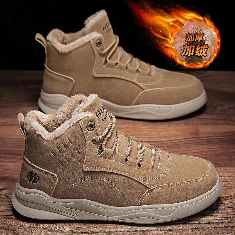 Men's Casual Shoes - High Top Ankle Boots - Warm Sneakers - TSS355