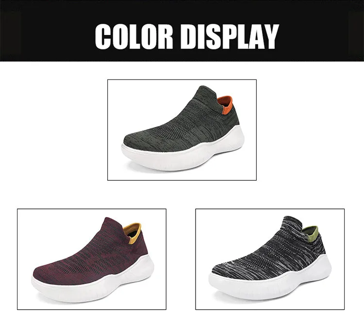 Men's Casual Sneakers Socks Shoes Knitted Breathable Lightweight Comfortable Slip On Loafers Walking Shoes