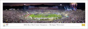 Michigan Wolverines 2024 Rose Bowl Game Champions Panoramic Poster Print - Blakeway