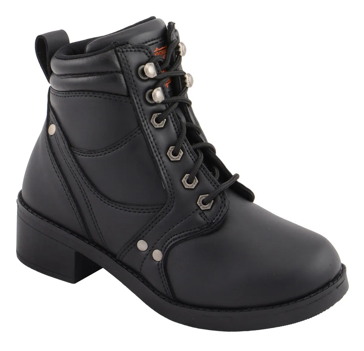 Milwaukee Leather MBK9265 Boys Black Lace-Up Boots with Side Zipper Entry