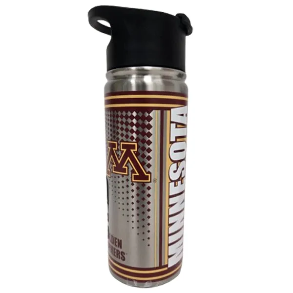 Minnesota Golden Gophers 18 oz. Stainless Steel Double Walled Commuter Bottle w/ Lid