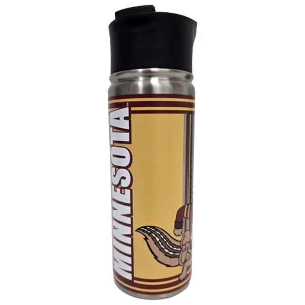 Minnesota Golden Gophers 18 oz. Stainless Steel Double Walled Commuter Bottle w/ Lid