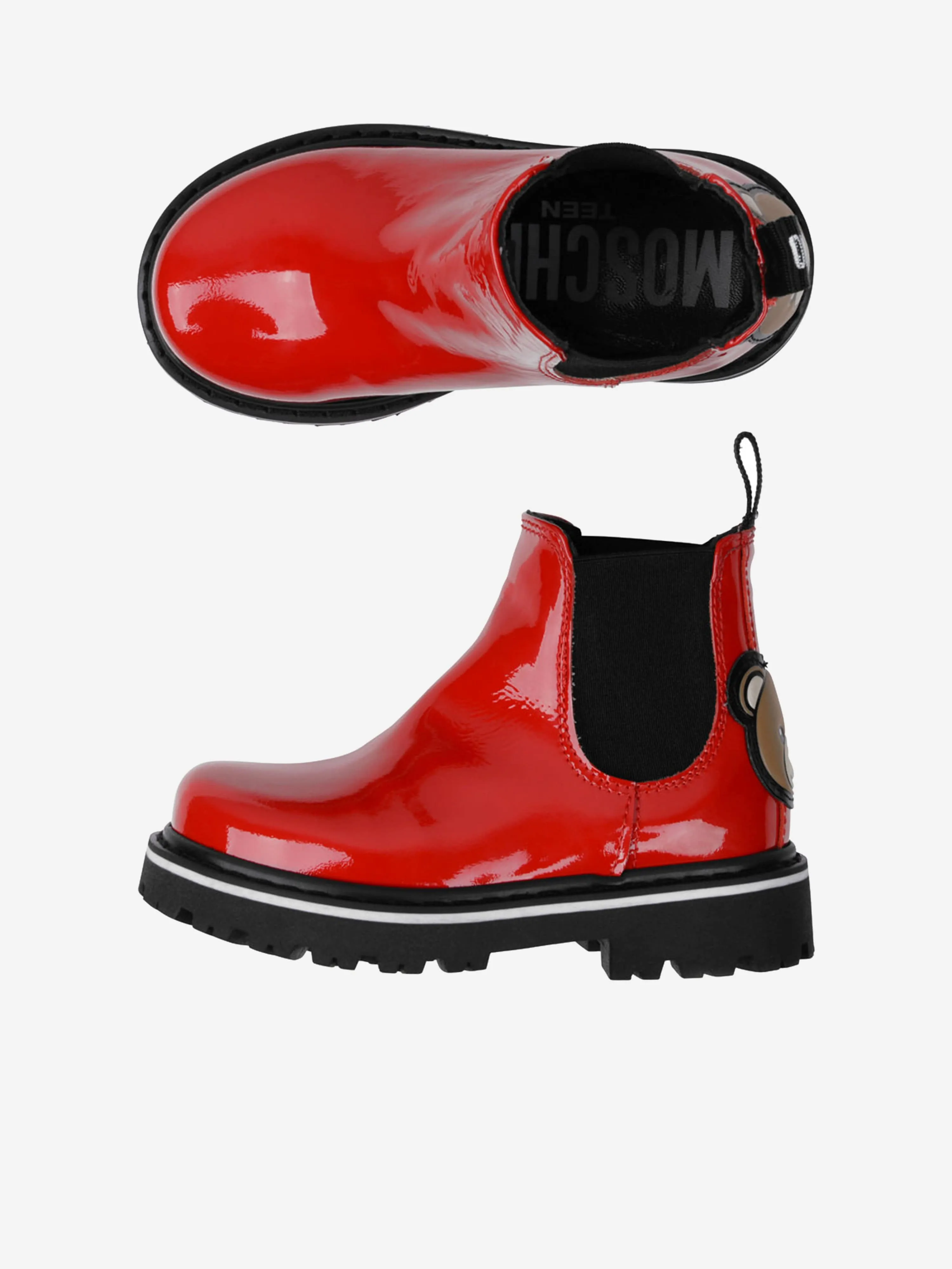 Moschino Kids Boots - Patent Leather Bear Boots