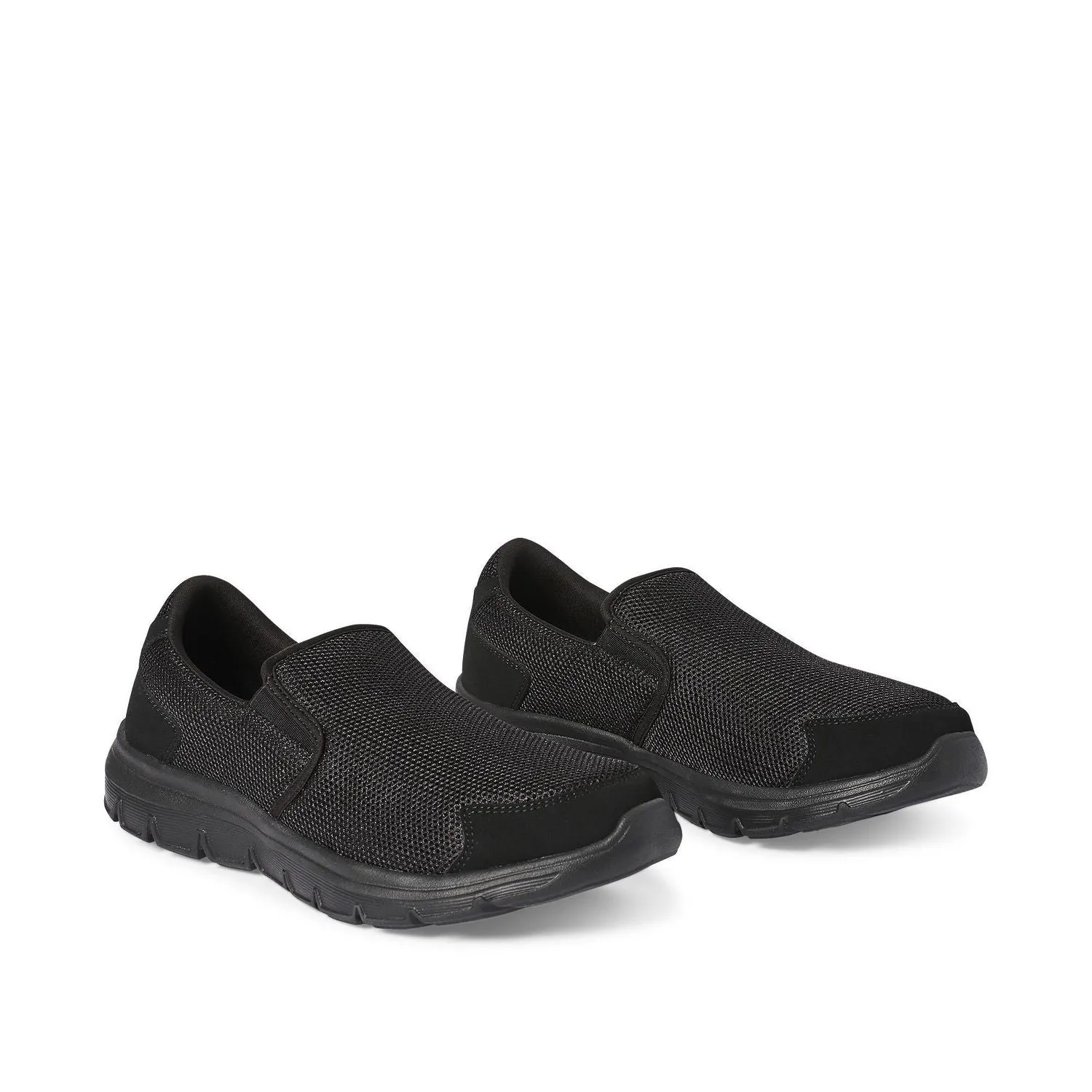 New Athletic Works Men's Active Shoes, breathable slip ons, memory foam insoles, ultra lightweight, Sz 12! Black!