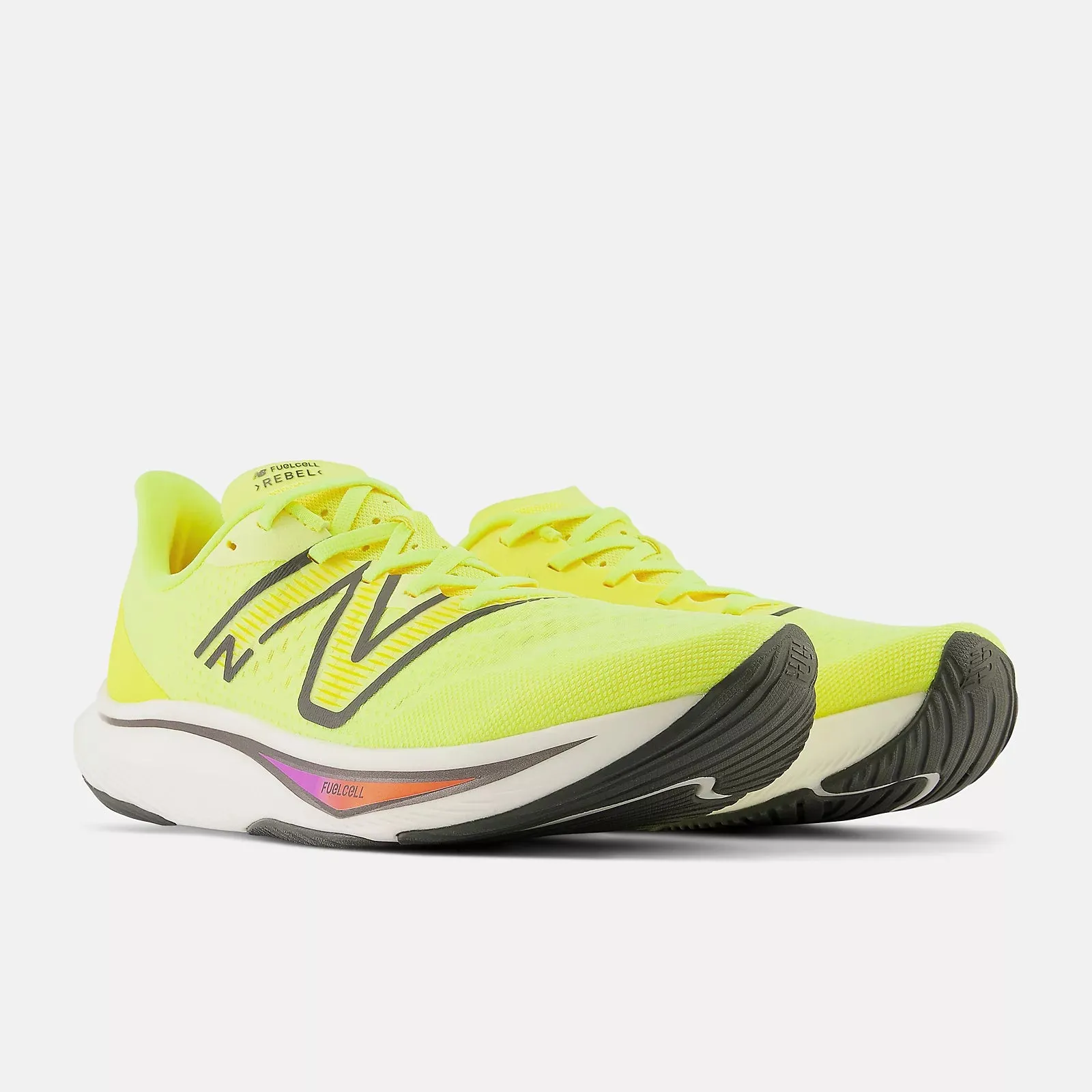 New Balance | FuelCell Rebel v3 | Men's | Cosmic Pineapple/Blacktop/Neon Dragonfly