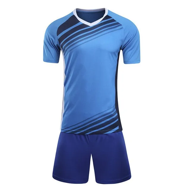 New Style survetement football jerseys team sport kit mens soccer jersey set uniforms shirts shorts maillot de foot custom print