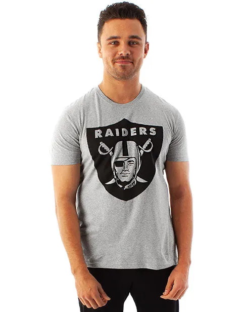 NFL Football Team Las Vegas Raiders Logo Men's Game Short Sleeve Grey T-Shirt