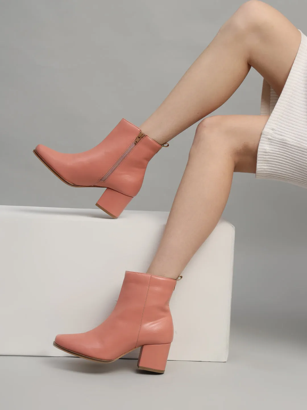 Nude PU High-End-Fashion Stylish Ankle Boots (TC-TROS-BO-03-NUD)