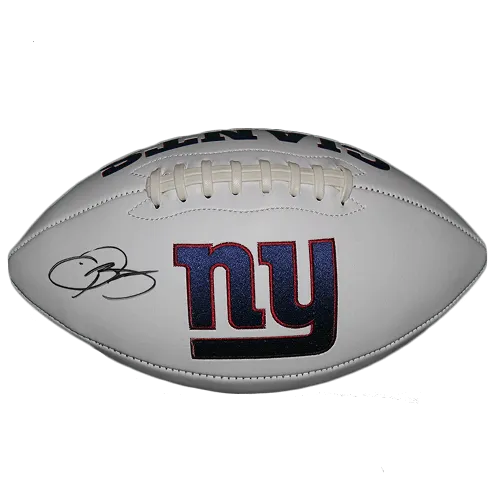 Odell Beckham Jr New York Giants Logo Autographed Full Size Football (JSA)