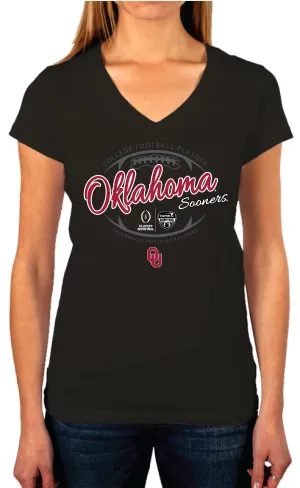 Oklahoma Sooners Victory 2016 College Football Playoff Women Black T-Shirt