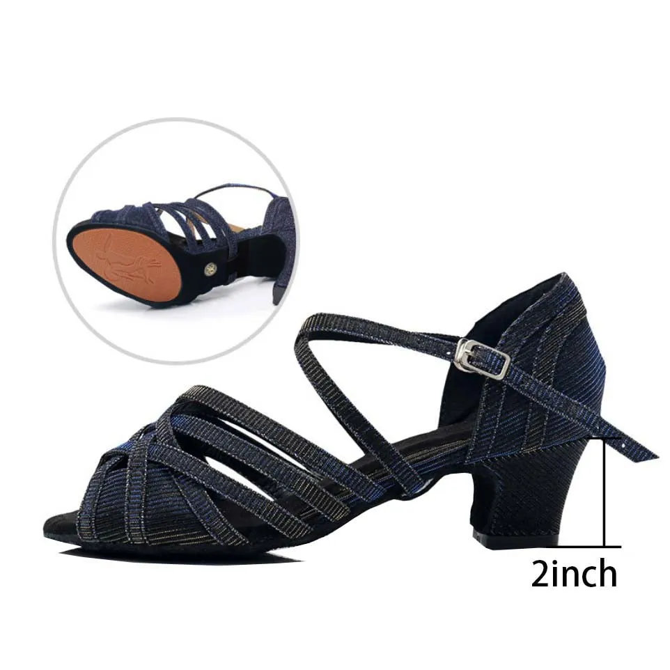 Open Toe Buckle Fastening Latin Shoes