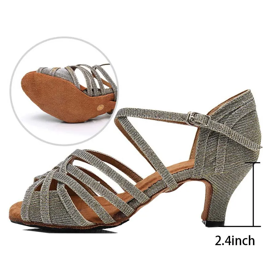 Open Toe Buckle Fastening Latin Shoes