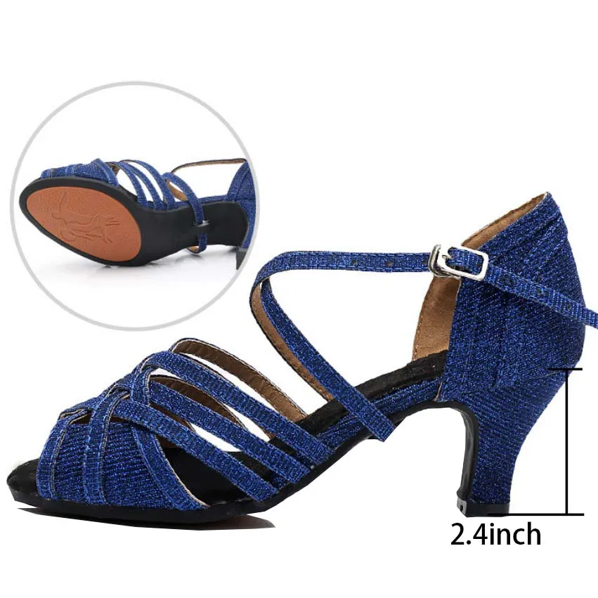 Open Toe Buckle Fastening Latin Shoes