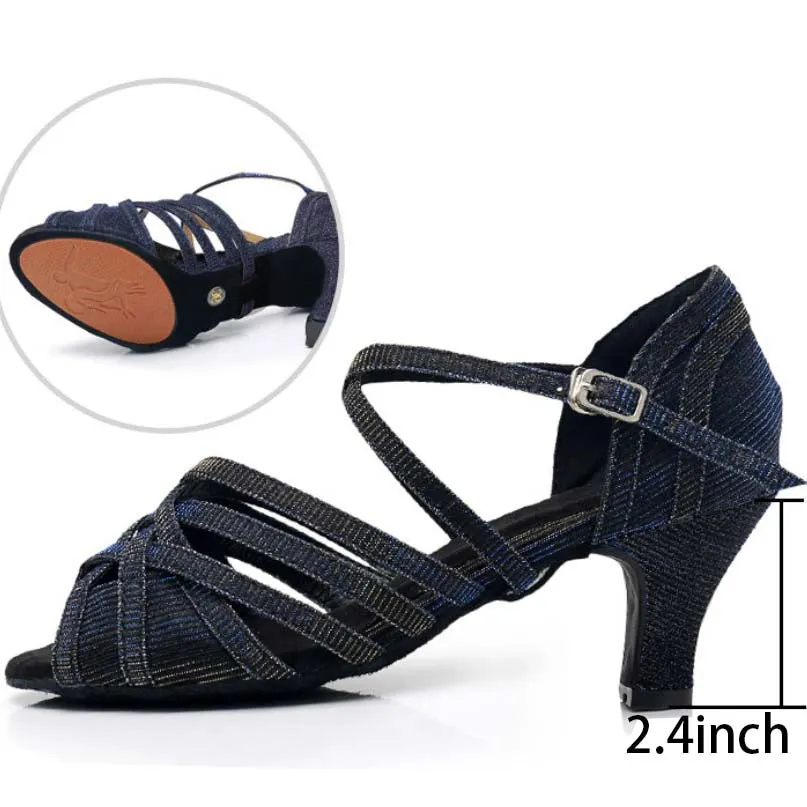 Open Toe Buckle Fastening Latin Shoes