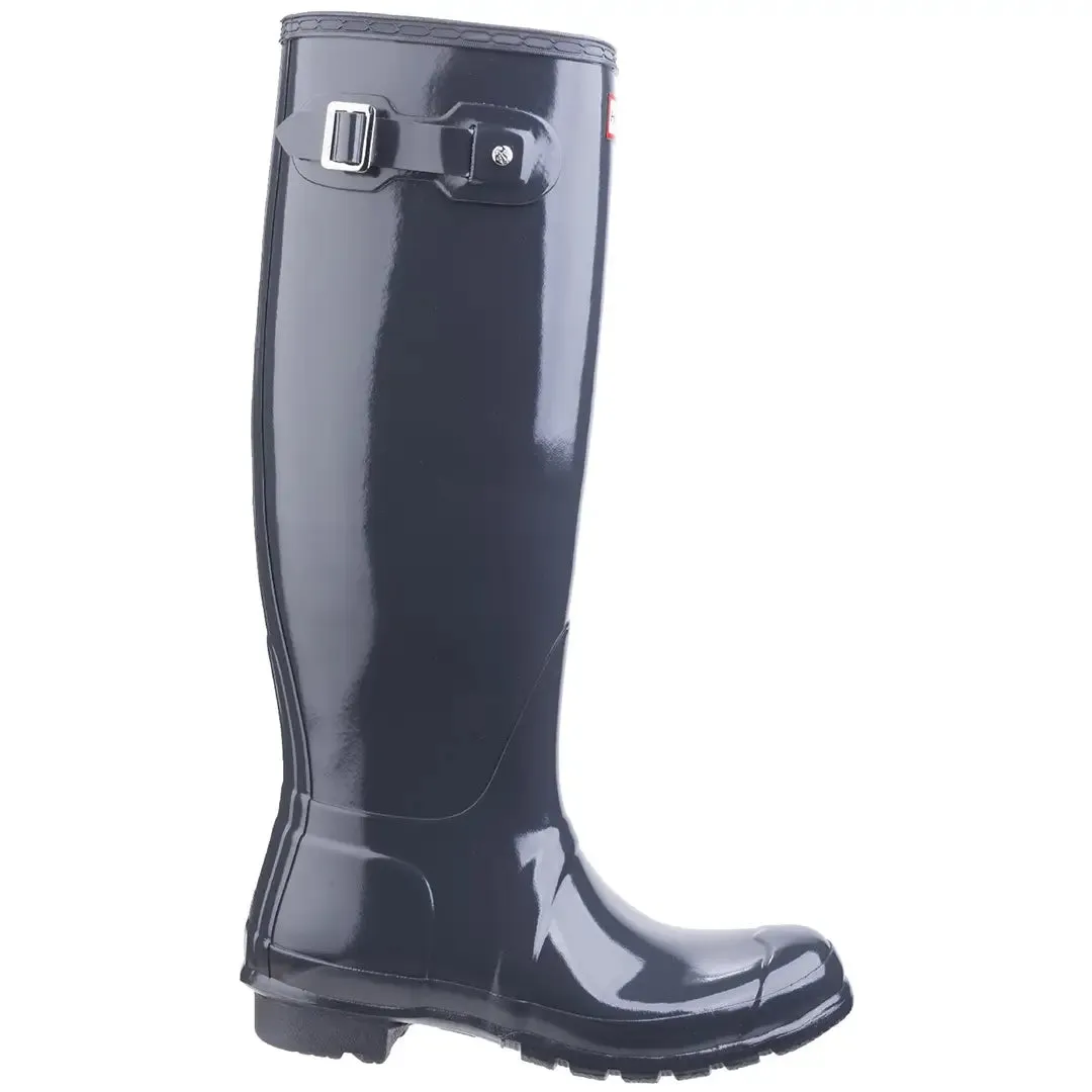 Original Tall Gloss Wellington Boots - Dark Slate by Hunter