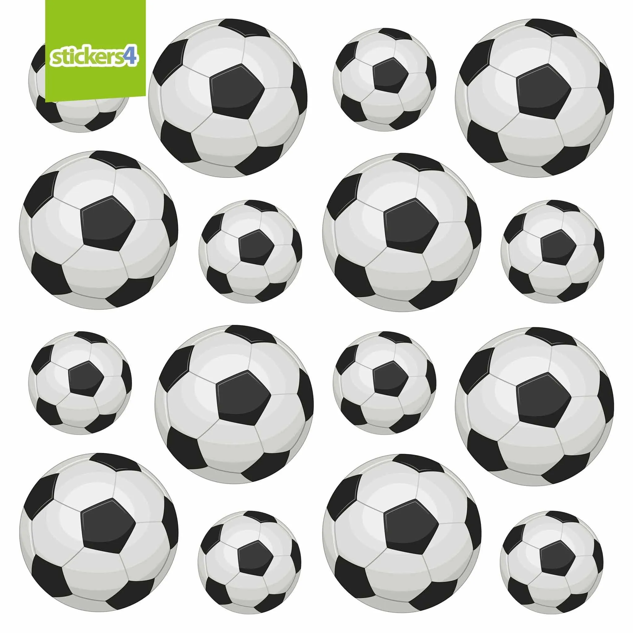 Pack of 16 Football Window Stickers