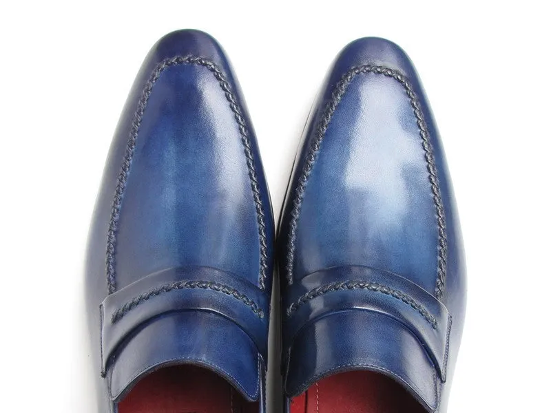 Paul Parkman Men's Loafer Shoes Navy Leather Upper And Leather Sole