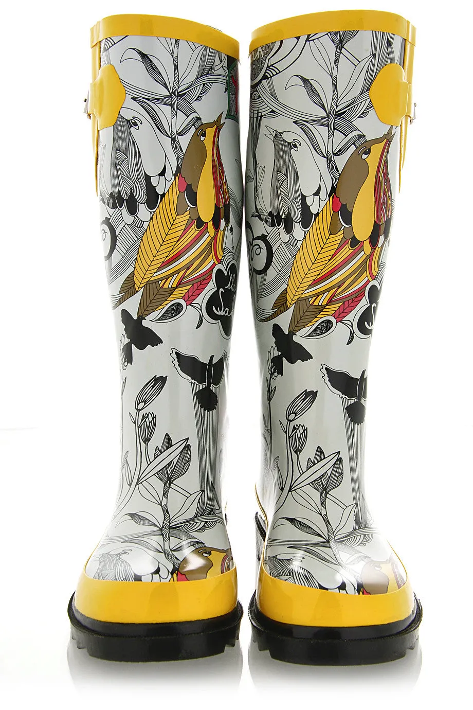 PEACE Yellow Rain Boots