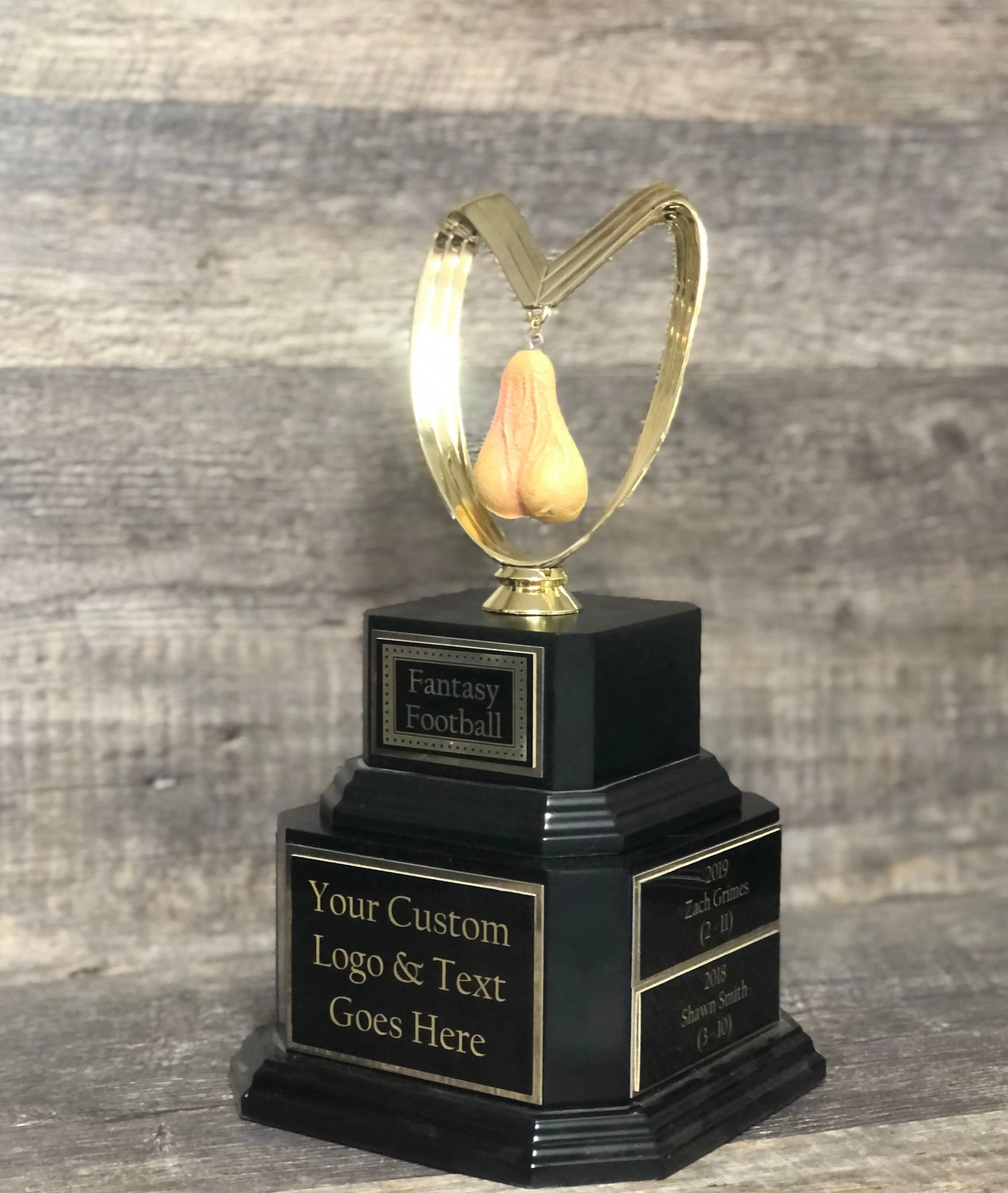 Perpetual Fantasy Football Trophy Last Place Loser Testicle Trophy You Suck Balls FFL Sacko Trophy You've Got Balls Funny Trophy Adult Humor