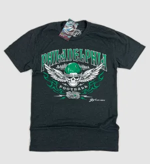 Philadelphia Football Skull Helmet T shirt