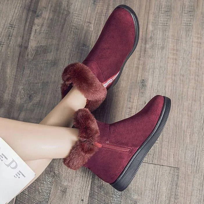 Platform Botas Women's Casual Shoes GCSZXC58 Ankle Boots Suede Plush Furry