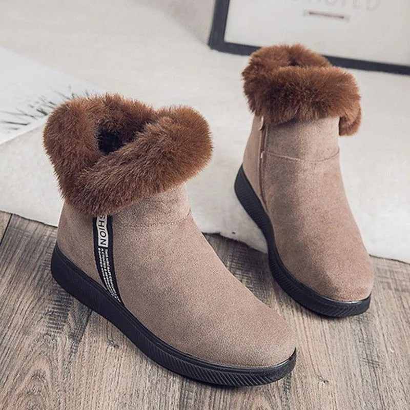 Platform Botas Women's Casual Shoes GCSZXC58 Ankle Boots Suede Plush Furry