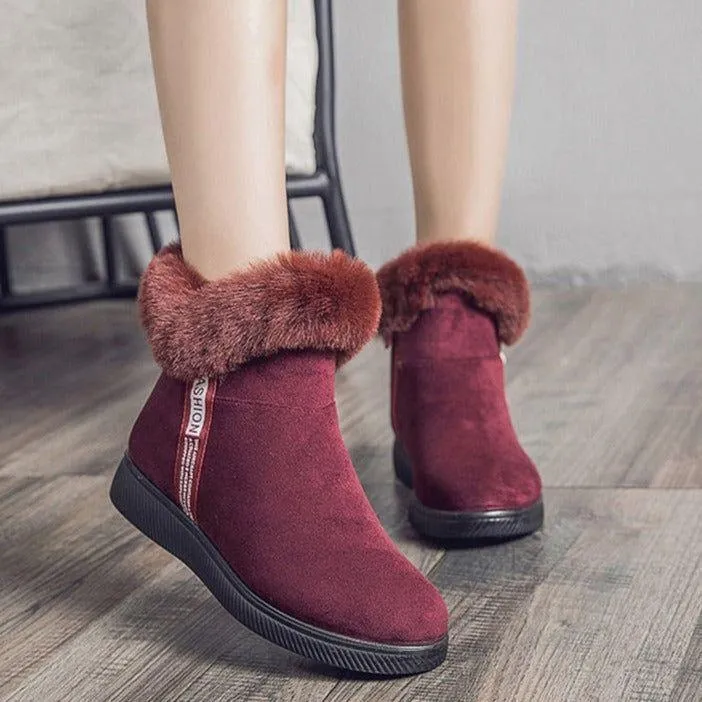 Platform Botas Women's Casual Shoes GCSZXC58 Ankle Boots Suede Plush Furry