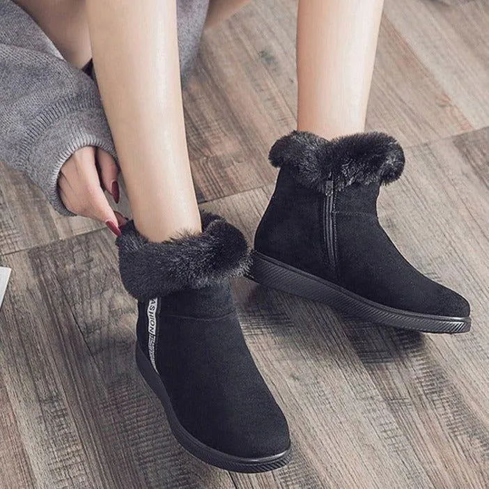 Platform Botas Women's Casual Shoes GCSZXC58 Ankle Boots Suede Plush Furry