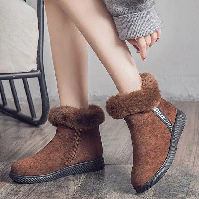 Platform Botas Women's Casual Shoes GCSZXC58 Ankle Boots Suede Plush Furry