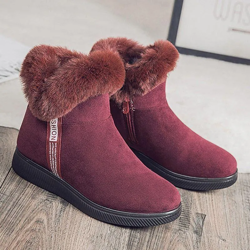 Platform Botas Women's Casual Shoes GCSZXC58 Ankle Boots Suede Plush Furry