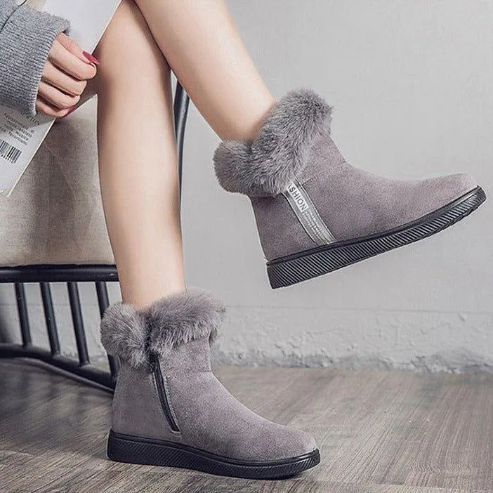 Platform Botas Women's Casual Shoes GCSZXC58 Ankle Boots Suede Plush Furry