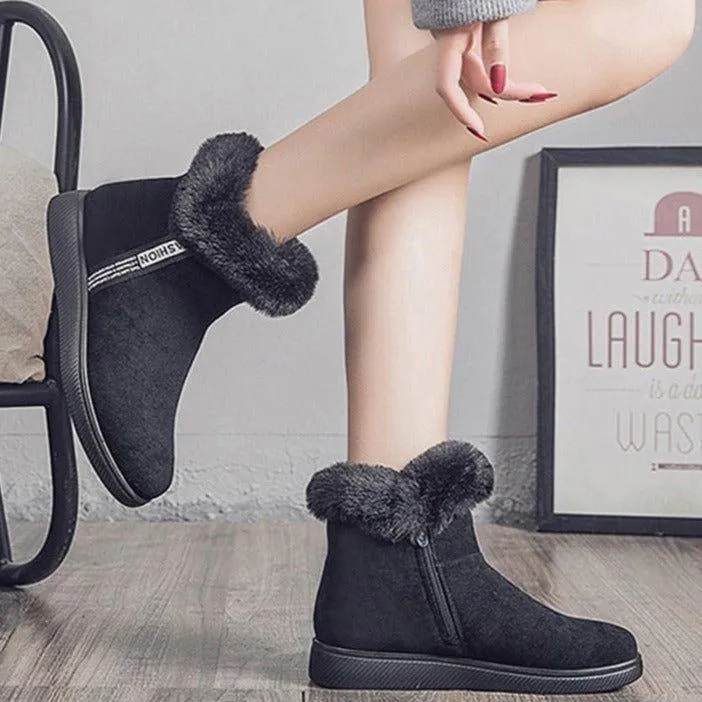 Platform Botas Women's Casual Shoes GCSZXC58 Ankle Boots Suede Plush Furry