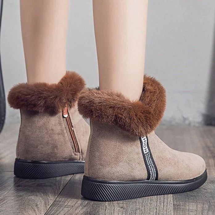 Platform Botas Women's Casual Shoes GCSZXC58 Ankle Boots Suede Plush Furry