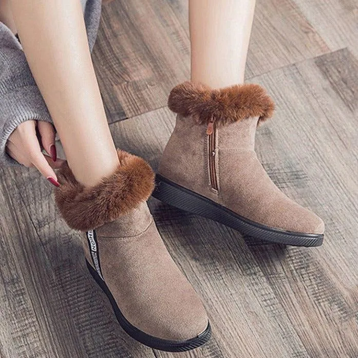 Platform Botas Women's Casual Shoes GCSZXC58 Ankle Boots Suede Plush Furry