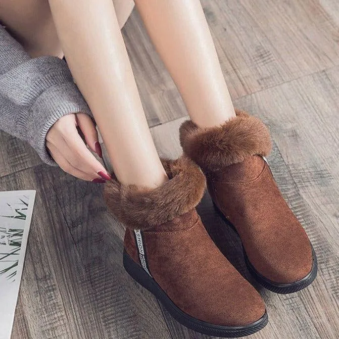 Platform Botas Women's Casual Shoes GCSZXC58 Ankle Boots Suede Plush Furry