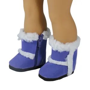Purple Furry Boots for 18-inch dolls