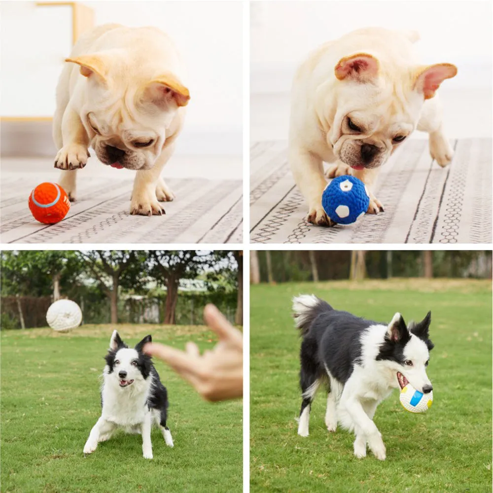 QUMY Soft Latex Pet Ball Squeak Toys