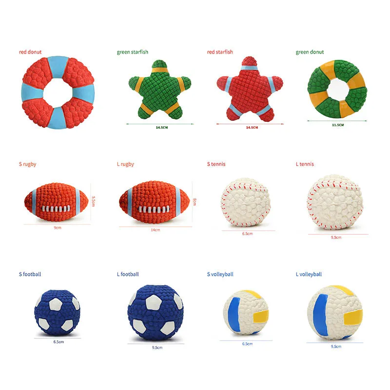 QUMY Soft Latex Pet Ball Squeak Toys