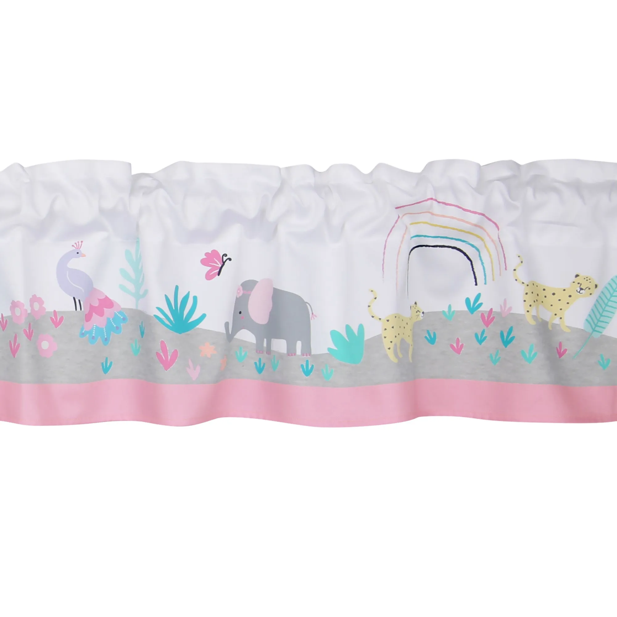 Rainbow Jungle Window Valance