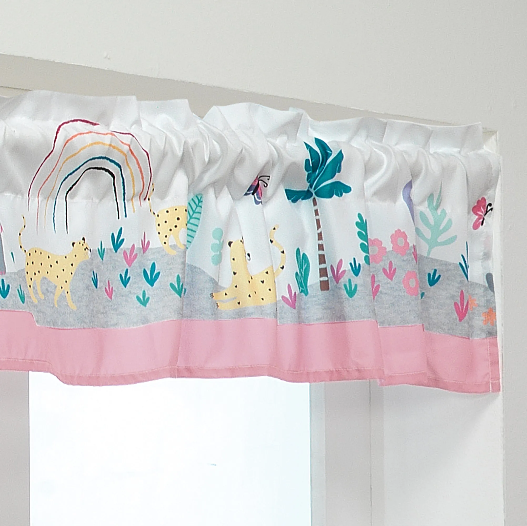 Rainbow Jungle Window Valance