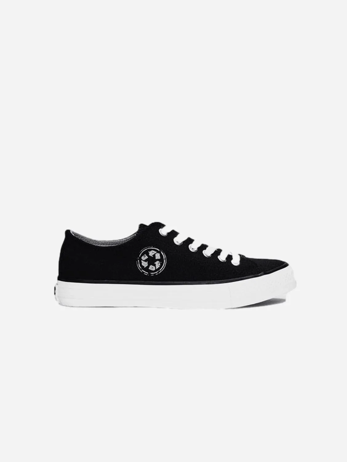 Reclaim Unisex Recycled PET Low Top Vegan Sneakers | Black