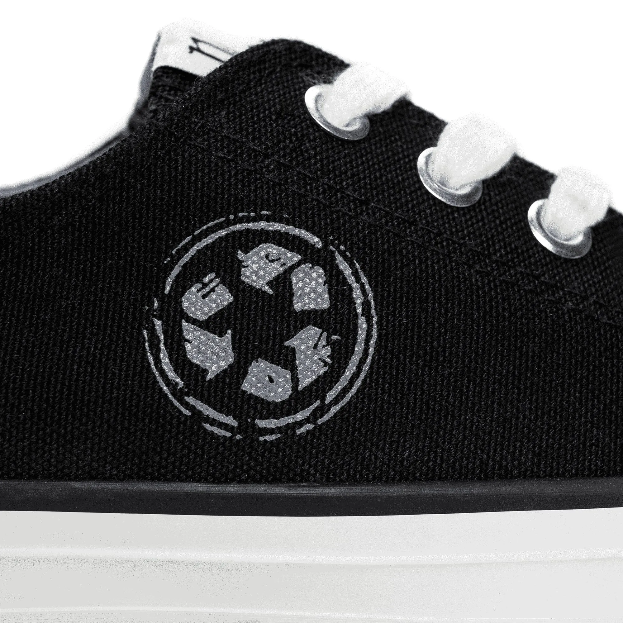 Reclaim Unisex Recycled PET Low Top Vegan Sneakers | Black