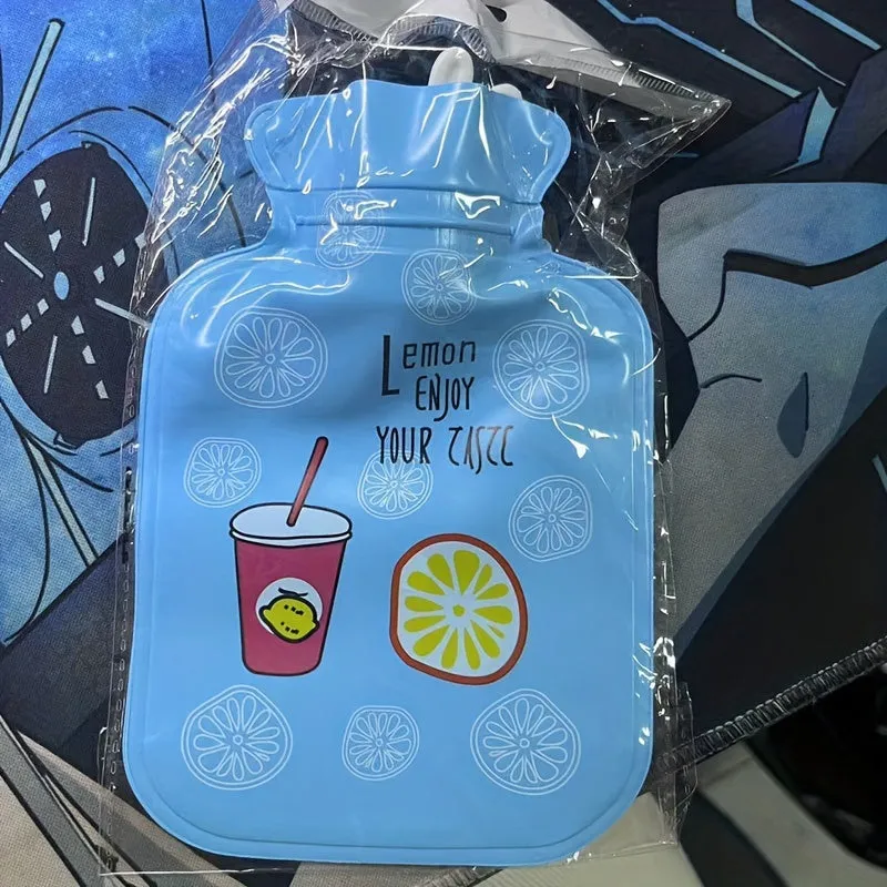 Reusable Cartoon Mini Hot/Cold Water Bottle - PVC, Multiple Designs Available, 1pc